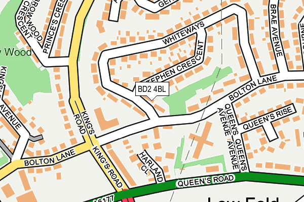 BD2 4BL map - OS OpenMap – Local (Ordnance Survey)