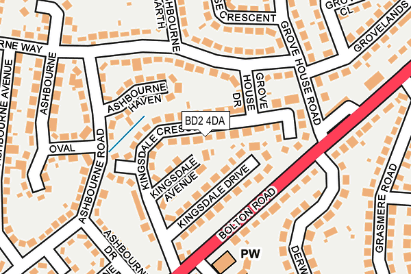 BD2 4DA map - OS OpenMap – Local (Ordnance Survey)