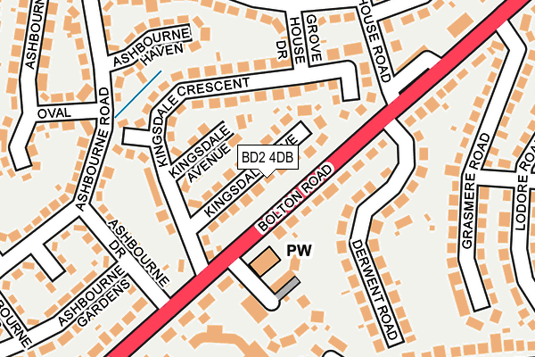 BD2 4DB map - OS OpenMap – Local (Ordnance Survey)