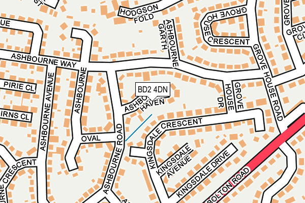 BD2 4DN map - OS OpenMap – Local (Ordnance Survey)