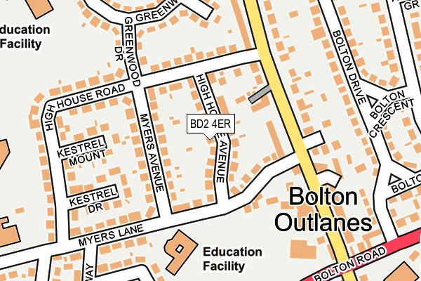 BD2 4ER map - OS OpenMap – Local (Ordnance Survey)