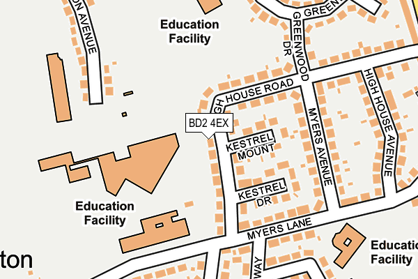 BD2 4EX map - OS OpenMap – Local (Ordnance Survey)