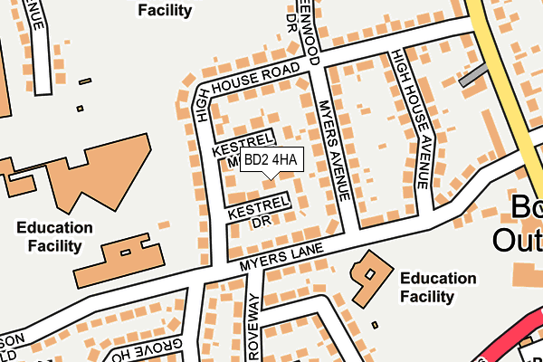 BD2 4HA map - OS OpenMap – Local (Ordnance Survey)