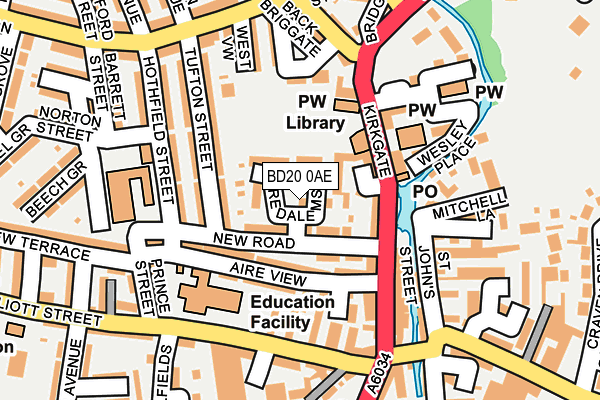 BD20 0AE map - OS OpenMap – Local (Ordnance Survey)