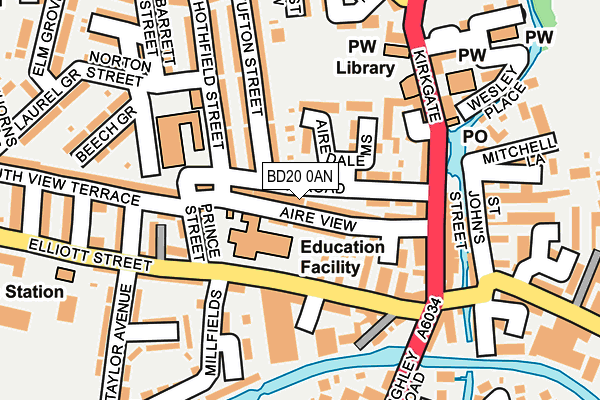 BD20 0AN map - OS OpenMap – Local (Ordnance Survey)