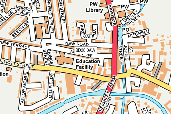 BD20 0AW map - OS OpenMap – Local (Ordnance Survey)