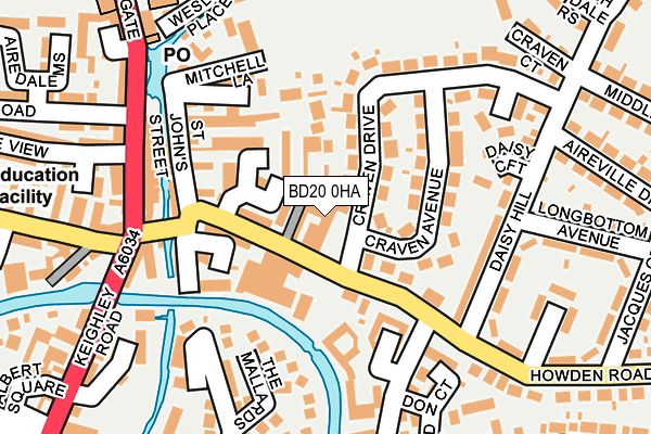 BD20 0HA map - OS OpenMap – Local (Ordnance Survey)