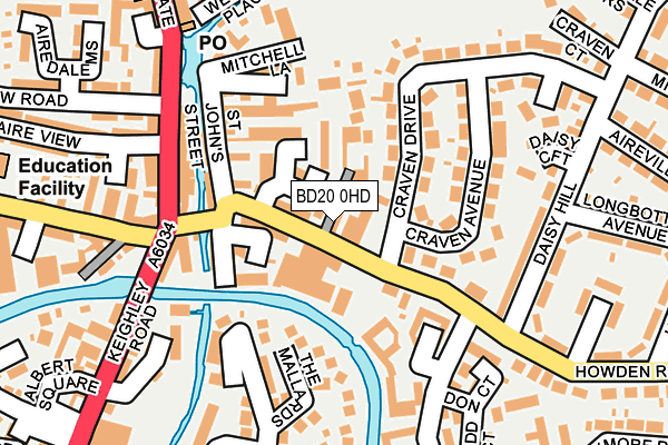 BD20 0HD map - OS OpenMap – Local (Ordnance Survey)