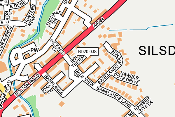 BD20 0JS map - OS OpenMap – Local (Ordnance Survey)