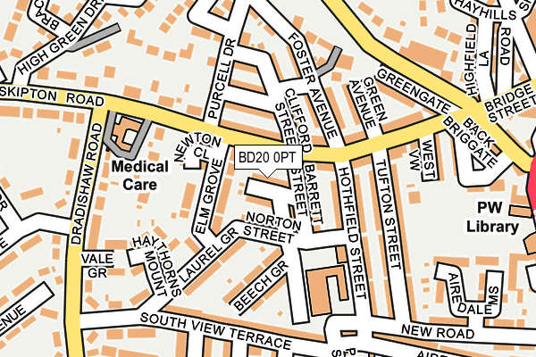 BD20 0PT map - OS OpenMap – Local (Ordnance Survey)