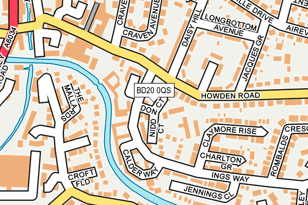 BD20 0QS map - OS OpenMap – Local (Ordnance Survey)