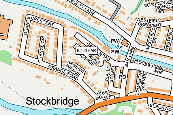 BD20 5AR map - OS OpenMap – Local (Ordnance Survey)