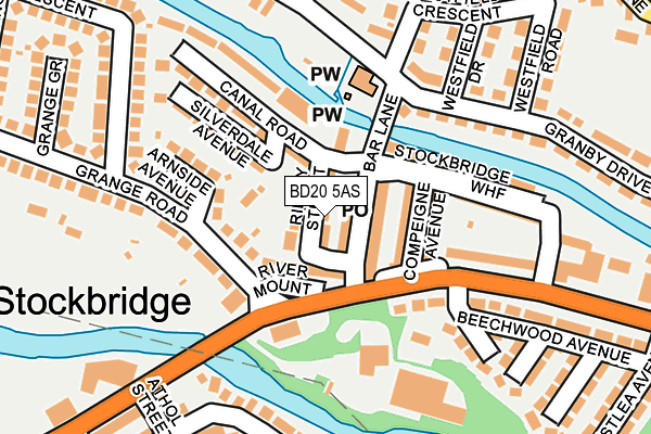 BD20 5AS map - OS OpenMap – Local (Ordnance Survey)