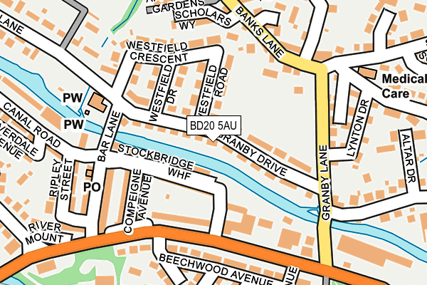 BD20 5AU map - OS OpenMap – Local (Ordnance Survey)