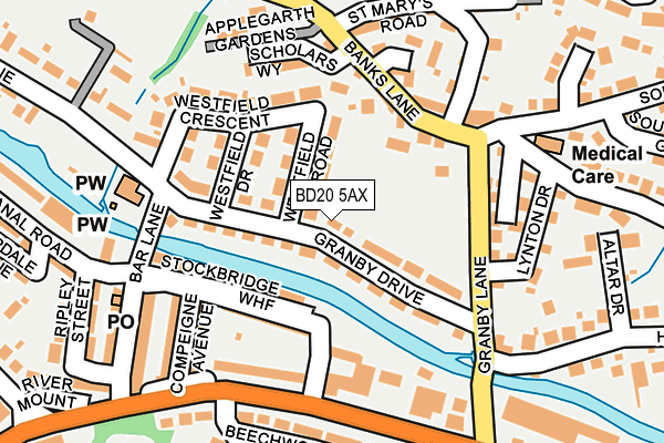 BD20 5AX map - OS OpenMap – Local (Ordnance Survey)
