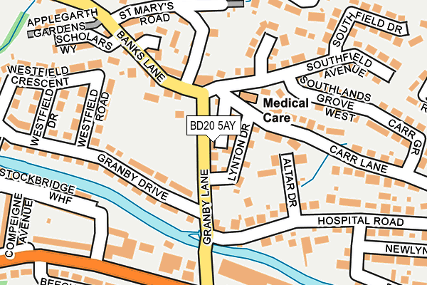 BD20 5AY map - OS OpenMap – Local (Ordnance Survey)