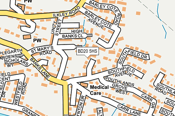 BD20 5HS map - OS OpenMap – Local (Ordnance Survey)