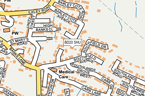 BD20 5HU map - OS OpenMap – Local (Ordnance Survey)