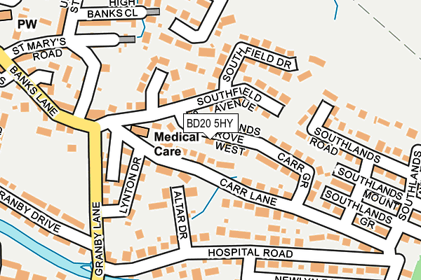 BD20 5HY map - OS OpenMap – Local (Ordnance Survey)