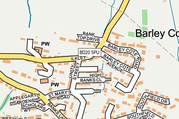 BD20 5PU map - OS OpenMap – Local (Ordnance Survey)