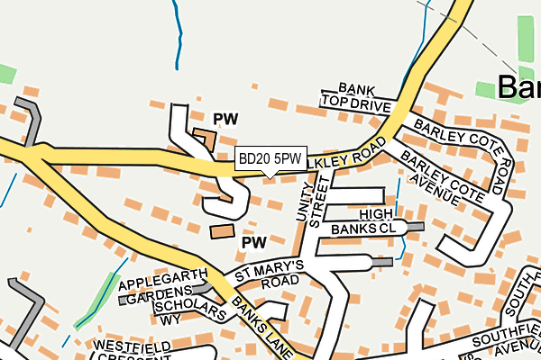 BD20 5PW map - OS OpenMap – Local (Ordnance Survey)