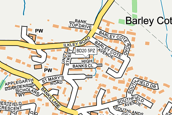 BD20 5PZ map - OS OpenMap – Local (Ordnance Survey)