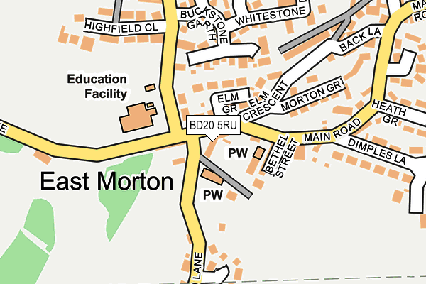 BD20 5RU map - OS OpenMap – Local (Ordnance Survey)