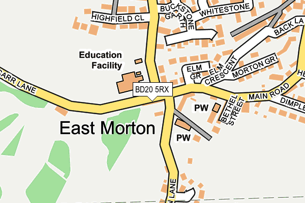 BD20 5RX map - OS OpenMap – Local (Ordnance Survey)