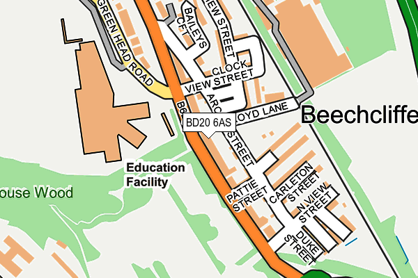 BD20 6AS map - OS OpenMap – Local (Ordnance Survey)