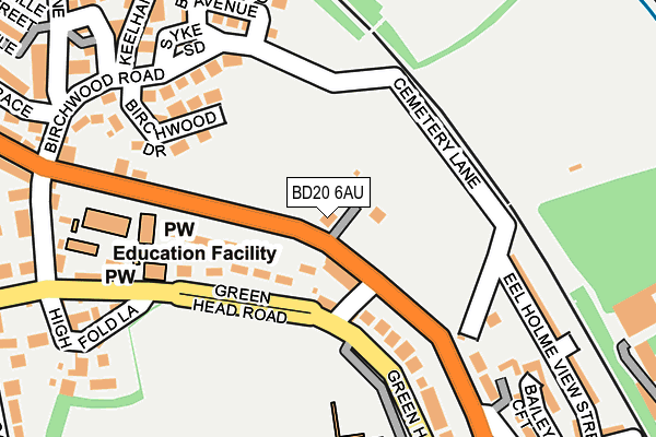 BD20 6AU map - OS OpenMap – Local (Ordnance Survey)