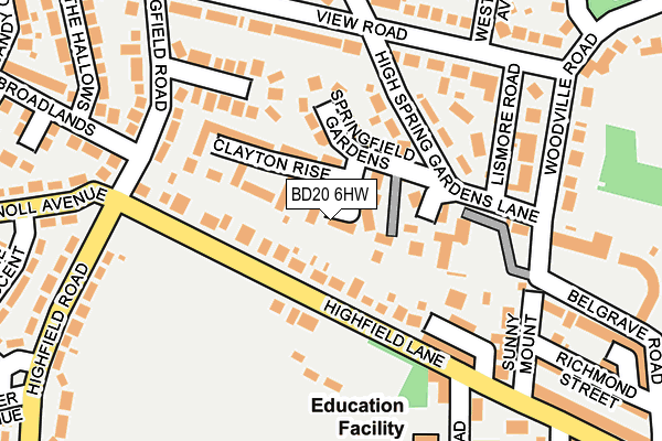 BD20 6HW map - OS OpenMap – Local (Ordnance Survey)