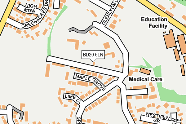 BD20 6LN map - OS OpenMap – Local (Ordnance Survey)