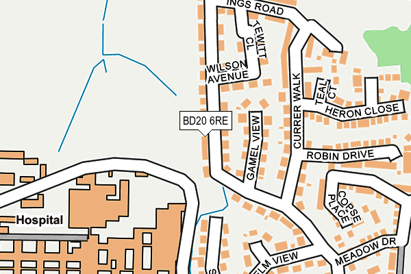 BD20 6RE map - OS OpenMap – Local (Ordnance Survey)