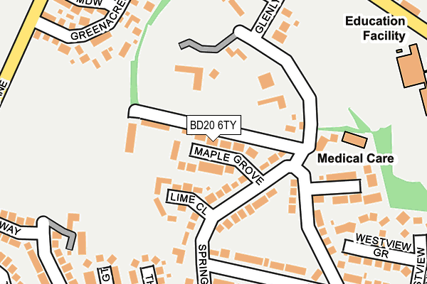 BD20 6TY map - OS OpenMap – Local (Ordnance Survey)