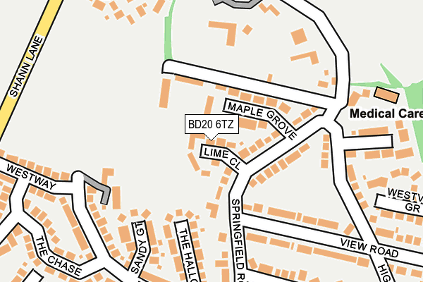 BD20 6TZ map - OS OpenMap – Local (Ordnance Survey)