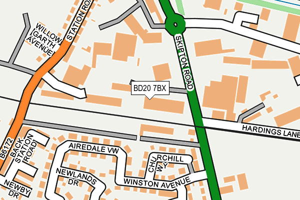 BD20 7BX map - OS OpenMap – Local (Ordnance Survey)