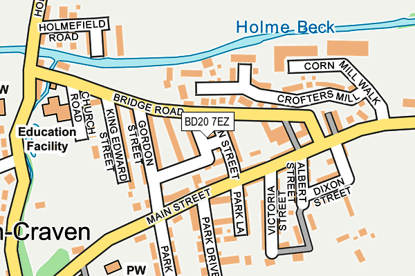 BD20 7EZ map - OS OpenMap – Local (Ordnance Survey)