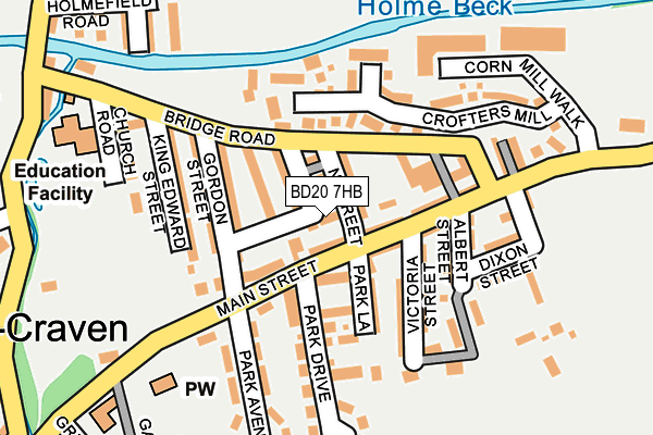 BD20 7HB map - OS OpenMap – Local (Ordnance Survey)