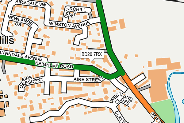 BD20 7RX map - OS OpenMap – Local (Ordnance Survey)