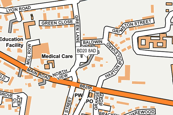 BD20 8AD map - OS OpenMap – Local (Ordnance Survey)