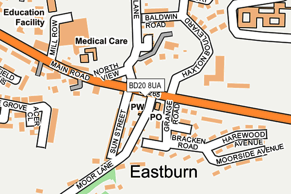 BD20 8UA map - OS OpenMap – Local (Ordnance Survey)