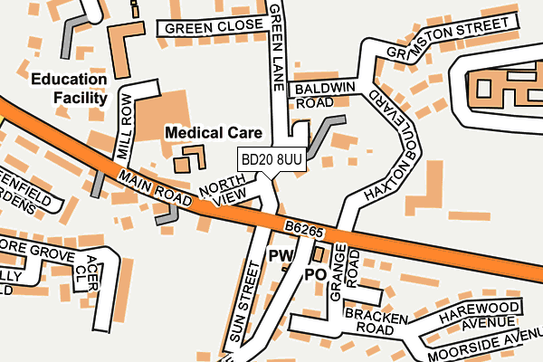 BD20 8UU map - OS OpenMap – Local (Ordnance Survey)