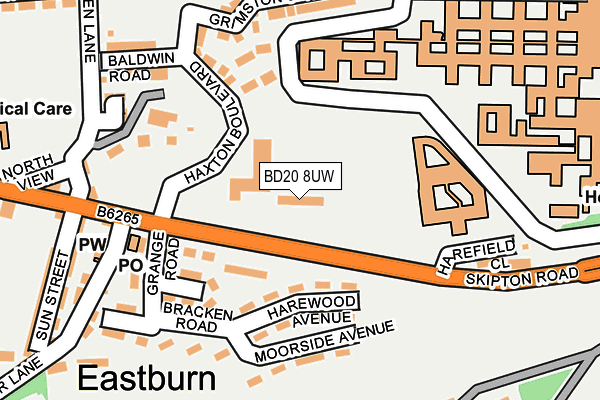 BD20 8UW map - OS OpenMap – Local (Ordnance Survey)