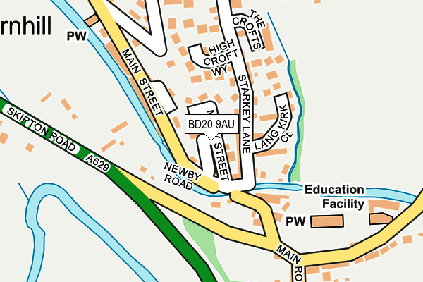 BD20 9AU map - OS OpenMap – Local (Ordnance Survey)