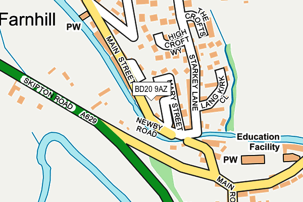 BD20 9AZ map - OS OpenMap – Local (Ordnance Survey)