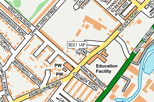 BD21 1AP map - OS OpenMap – Local (Ordnance Survey)