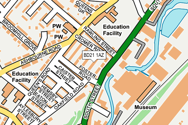 BD21 1AZ map - OS OpenMap – Local (Ordnance Survey)