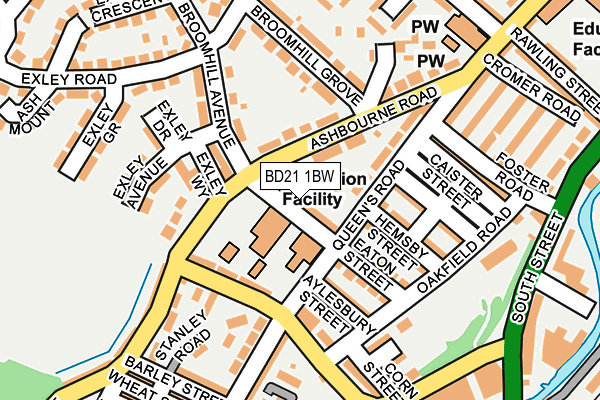 BD21 1BW map - OS OpenMap – Local (Ordnance Survey)