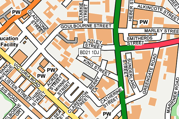 BD21 1DJ map - OS OpenMap – Local (Ordnance Survey)