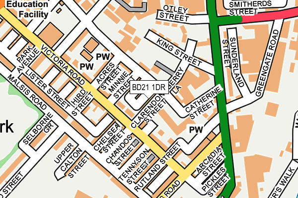 BD21 1DR map - OS OpenMap – Local (Ordnance Survey)